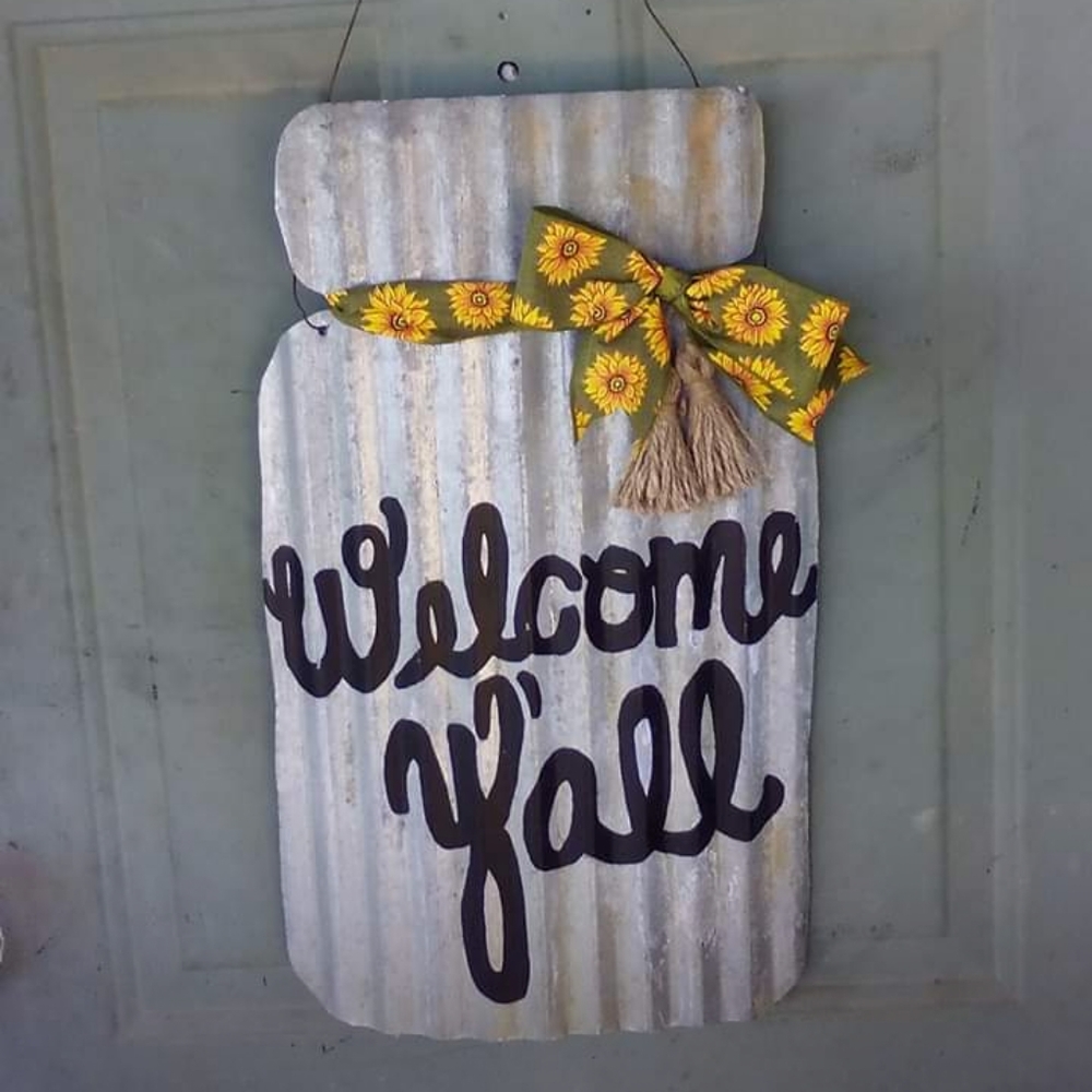 Custom Mason jar door hanger